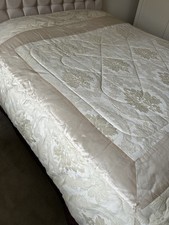 Dorma Damask Jacquard Quilted Throw or Bedspread In Double - King Size