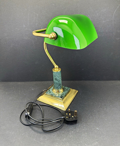 Green glass banker lamp - green, banker’s