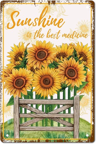 Sunflower metal sign retro - metal, sign: