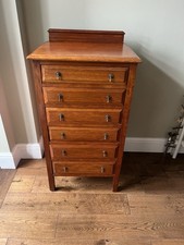 Antique Edwardian Music  Cabinet Chest Of Drawers Mahogany Vintage