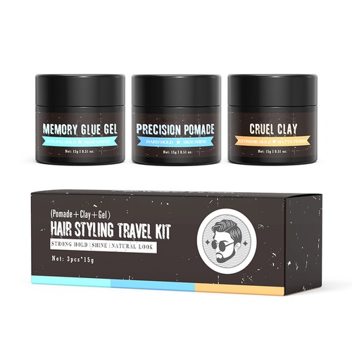 Box 3pcs mens - hair, styling