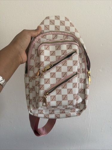 Pink white check - check, mini
