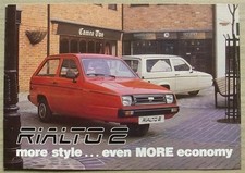 RELIANT Rialto 2 Three Wheeler Cars & Van Sales Brochure 1983-84