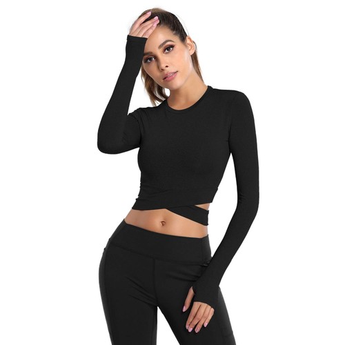 Women long sleeve crop tops - women,