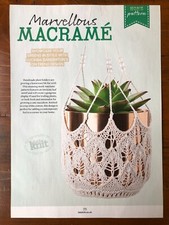 Lucinda Ganderton knitting pattern 4 ply macrame-style hanging plant pot holder