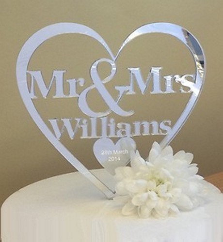 Mrs wedding cake topper - mrs,