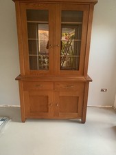 wooden side with display cabinet
