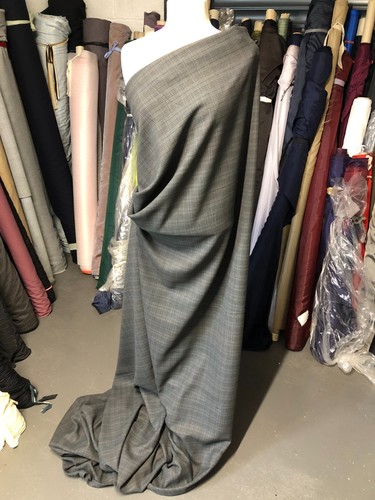 Grey checked cotton suiting - suiting,