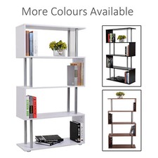 Wooden Wood S Shape Storage Display Unit Bookcase Bookshelf Room Divider 3 Color