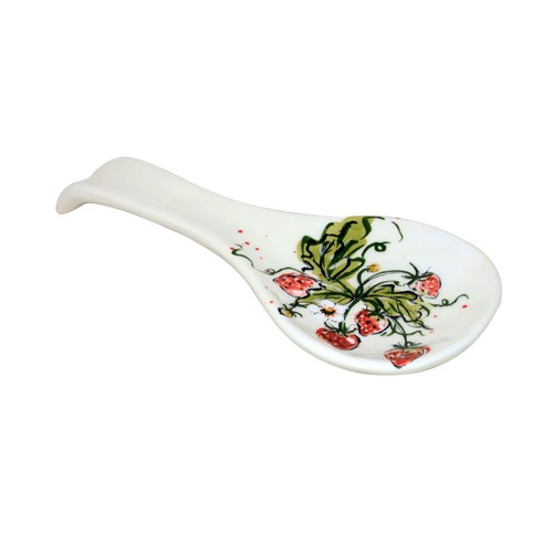Ceramic spoon rest white - spoon,