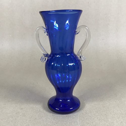 Handmade blue hand blown glass - blue,