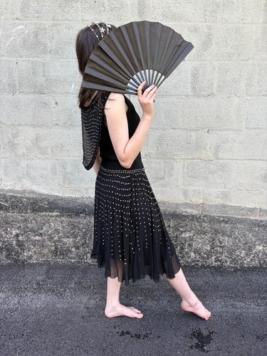 Antique vtg 1920s black sheer - 1920s,