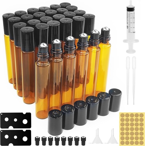 10ml empty amber roller - 30, x