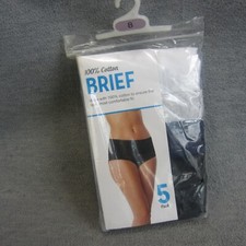 Kmart Vintage 100% Cotton Women Sz 8 Brief Underwear ONE Pack of Five