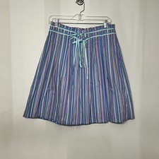 Vintage Old Navy Skirt Pleated Cotton Striped Y2K Beach Summer Coastal Sz 4