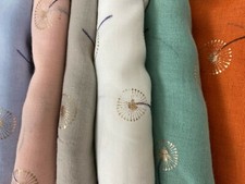 Ladies Pretty Metallic Dandelion Flower Foil Print Lightweight Scarf Women Shawl