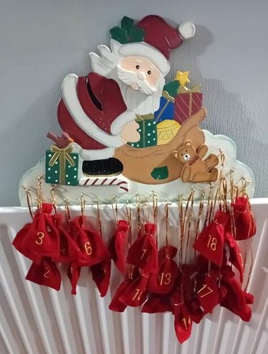 Wooden advent calendar with - wooden, 24