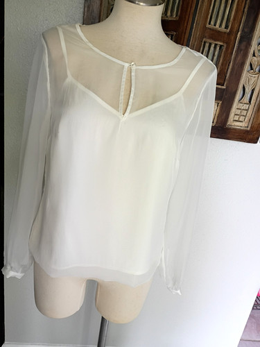 Whbm white sheer lon sleeve - whbm,