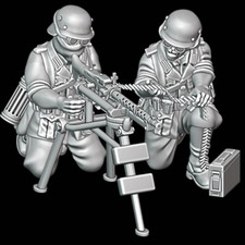 28 mm Afrika Korps MG34 team