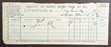 1903 Lancashire and Yorkshire Railway Liverpool Parcel Way Bill