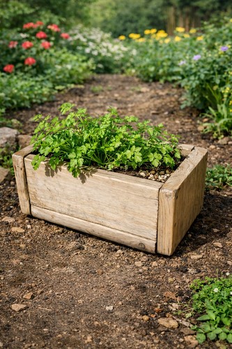Solid wooden frame raised bed - solid,