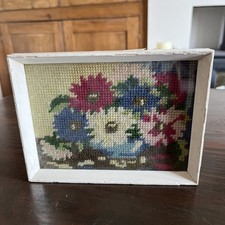 Antique / Vintage Woolwork Picture Framed & Glazed