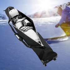 Ski Bag with Wheels Double Rollers Adjustable Shoulder Strap Snowboard Bag