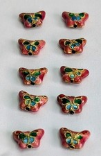 10 x Cloisonne Butterfly Beads