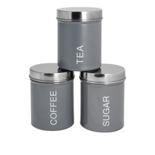 3x Tea Coffee Sugar Canisters