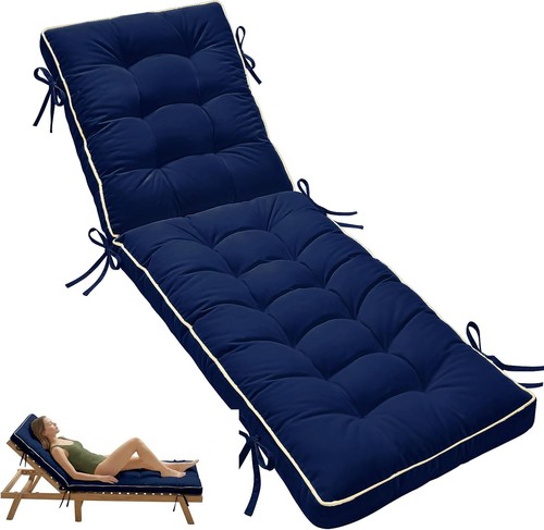 Navy blue sunbed cushion - navy,