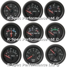 ANY 3 GAUGE OFFER Black Face Boost Psi Bar Oil Pressure Oil Water Temp Volt Rev 
