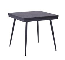 Black Wood Dining Table 4-6 Seater Extendable Illona - Ex Display Boxed