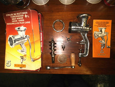 Vintage Porkert No 5 Czechoslovakia Heavy Duty Polished Cast Iron Meat Mincer