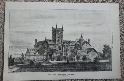Antique print dundee - antique, broughty