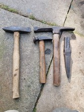  Job Lot Of 4 Vintage Unusual head Hammers Blacksmiths Stonemason Bricklayers? 