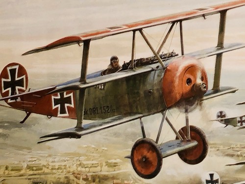 Fokker tri plane painting - fokker, tri-plane