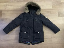 Ted Baker Boys Age 10 Thick Padded Coat With Fur Hood Age 9-10