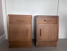Pair oak mid century - of,