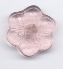 6 glass vintage buttons - pink