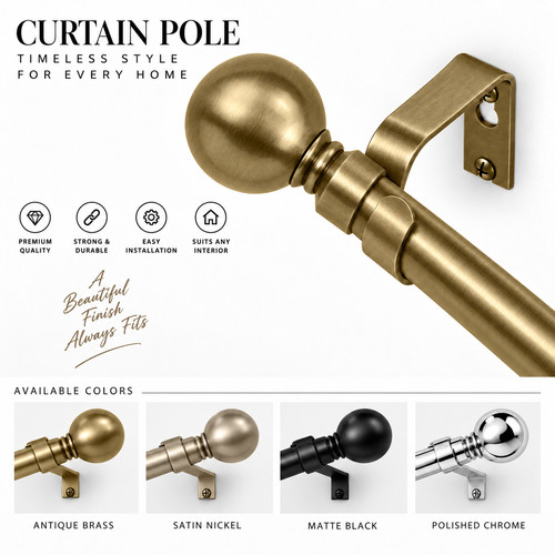 Metal curtain pole heavy duty - metal,