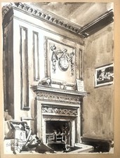 4 PEN AND WASH DRAWINGS LONDON GEOFFREY SCOWCROFT FLETCHER