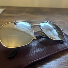 Original Vintage 1960’s Men’s Gold Pilot Sunglasses Leather Suede Case Retro 