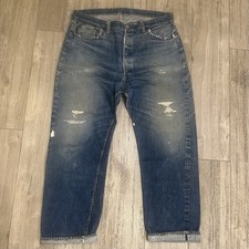 Vintage 1961/1962 Big E Levi’s 501xx Hidden Rivet Jeans Denim 1960s 40 X 32