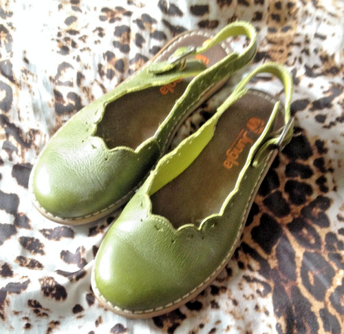Green womens sling back - sling,