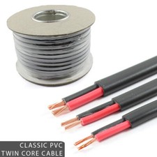 Red / Black 2 Core Twin Cable 12v 24v Classic Automotive PVC Heavy Wire 