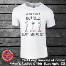 Funny Sperm Personalised Father's Day T-shirt Mens Ladies Kids Dad Daddy Gift