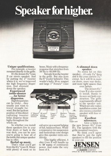 Jensen coax car speaker - -, ii