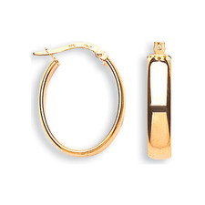 9ct Gold Oval Tube Hoop
