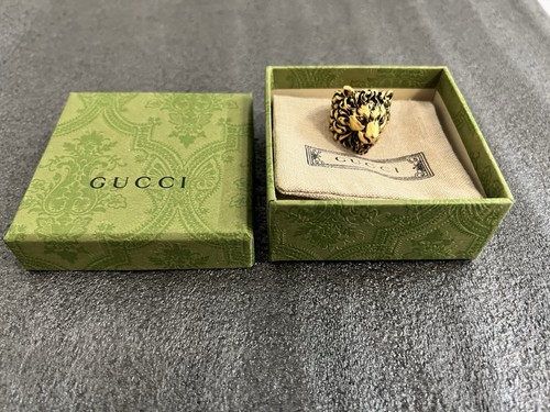 Gucci lion head ring gold - gucci,