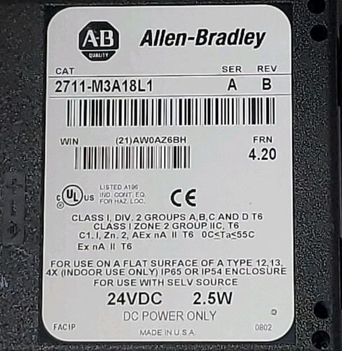 Allen bradley 2711 m3a18l1 - allen, 2711-m3a18l1